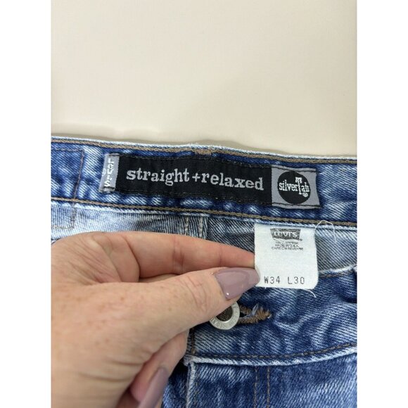 VTG Silvertab Levi's 34x30 Straight +Relaxed (Actual 31x28) USA Grunge Jeans GUC - Picture 8 of 9